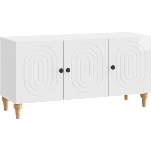 vidaXL TV omarica Bela visok sijaj 99 x 34,5 x 50 cm Inženirski les, (5000210329) Cene