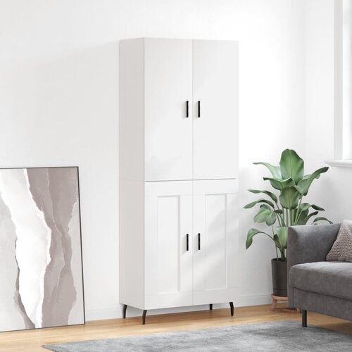 vidaXL Visoka omara bela 69,5x34x180 cm inženirski les Cene