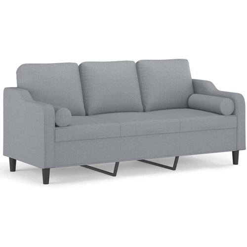 Maison Chic kavč - Sofa - Kanape trosed z blazinami svetlo siv 180 cm blago, (21727573) Cene