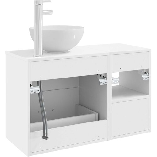 Set namje&amp;scaron;taja za kupaonicu 2 kom. Bijela Konstruirano drvo 49,5 x 41 x 80 cm Slike