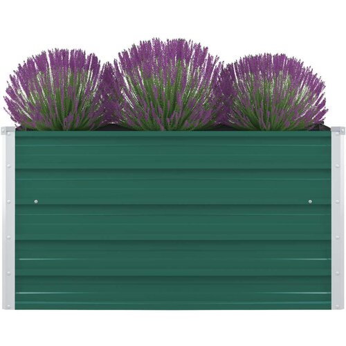 VidaXL Povi&amp;scaron;ena vrtna gredica 100 x 100 x 45 cm pocinčani čelik zelena Slike