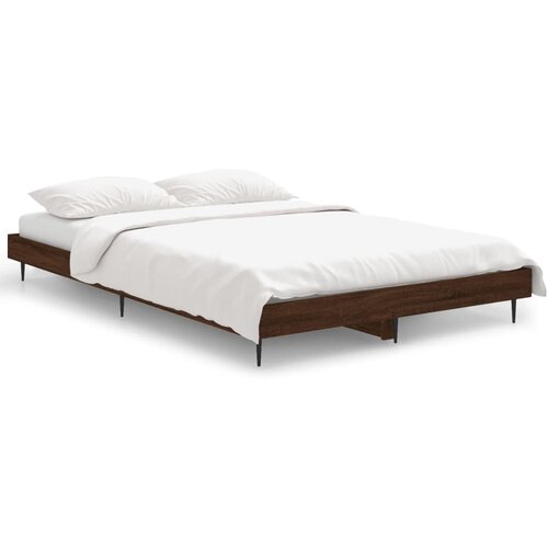 VidaXL Posteljni okvir rjav hrast 120x190 cm inženirski les, (20738820) Slike