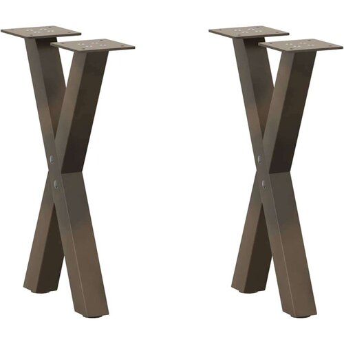  Noge za klub stolić u obliku slova X 2 kom prirodni čelik 38 x (42-43) cm čelik - Prirodna 38 x (42-43) cm (40 mm) 2 1 Slike