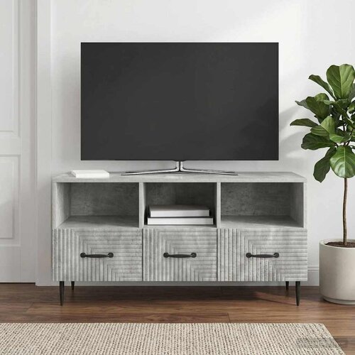 TV ormar Betonska siva 102 x 34,5 x 50 cm Konstruirano drvo Slike