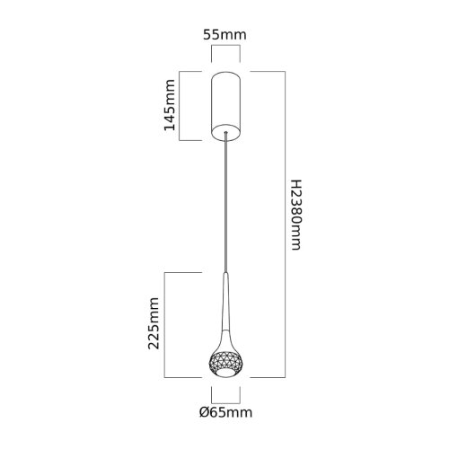Open design OR86171 - led luster na sajli crima LED/7W/230V mesing Slike