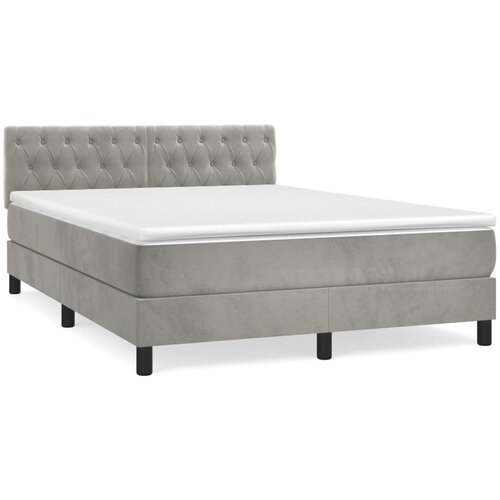 Maison Chic Box spring postelja - Vzmetna postelja z vzmetnico svetlo siv 140x190 cm žamet SL3621, (21901223) Cene