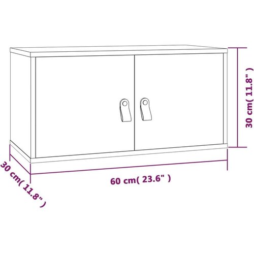 VidaXL zidni ormarić bijeli 60 x 30 x 30 cm od masivne borovine Slike