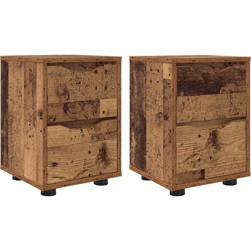  Noćni ormarići s ladicama 2 pcs Staro drvo 30,5 x 30 x 43 cm Slike