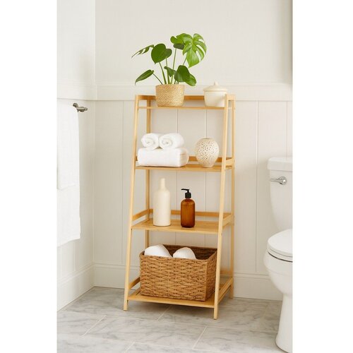 Bonami Essentials Bambusova kopalni&amp;scaron;ka polica v naravni barvi 52x115 cm Elori &amp;ndash; Slike