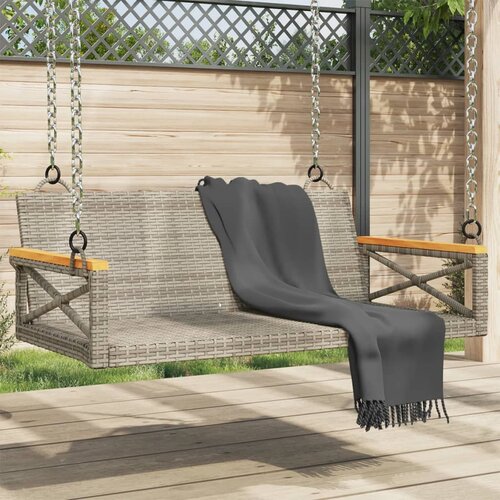 VidaXL Klupa za ljuljanje siva 109 x 62 x 40 cm od poliratana Slike