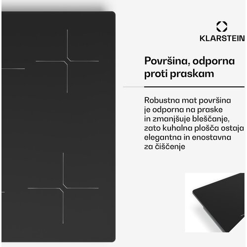 Klarstein Indukcijska ploča za kuhanje PowerGlide | povr&amp;scaron;ina otporna na ogrebotine | 4 zone za kuhanje | 7400 W | 60 cm Slike