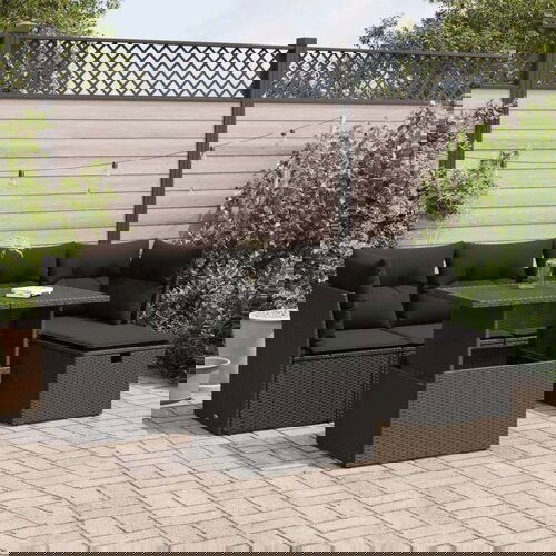  6-dijelni set vrtnih sofa s jastucima crni od poliratana Cijene