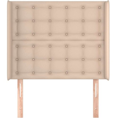  Uzglavlje s u&amp;scaron;ima boja cappuccina 83x16x118/128 cm umjetna koža Slike