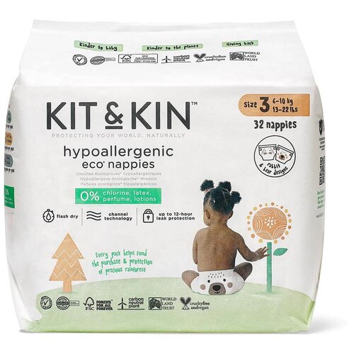 KIT&KIN ekološke pelene veličina 3 (6-10 kg) 32 pelene Cijene