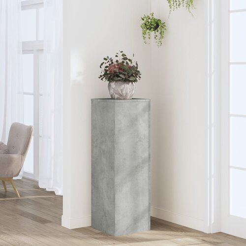 VidaXL Stalak za biljke boja betona 33 x 33 x 100 cm konstruirano drvo Slike