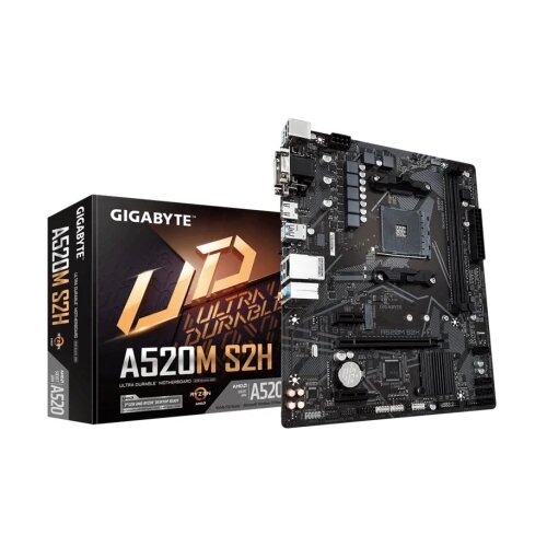 Gigabyte A520M S2H 1.2;AM4; 2xDDR4; M.2, 4xSATA;VGA, DVI, HDMI; 6xUSB; mATX; Slike