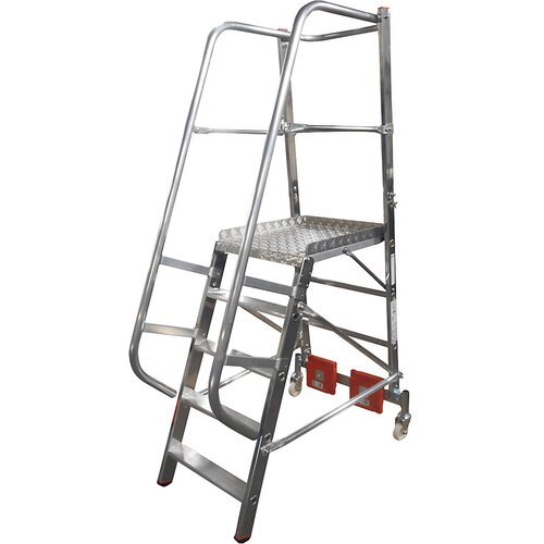 Krause Aluminijasta lestev s ploščadjo STABILO Vario kompakt, za ozke hodnike, širina 820 mm, 5 stopnic Cene