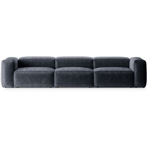 Cosmopolitan Design Prašno modra sedežna garnitura iz rebrastega žameta 364 cm Bergano – Cene