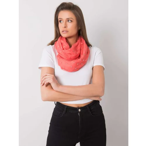 Fashion Hunters Coral polka dot scarf with applique