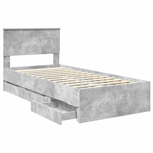  Krevetna konstrukcija s ladicama Betonski sivi 75 x 190 cm Slike
