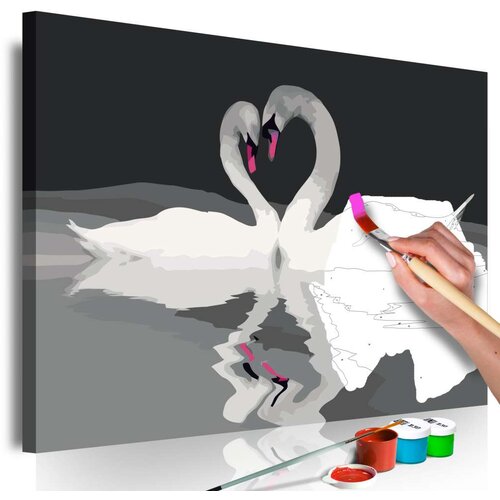  Slika za samostalno slikanje - Swan Couple 60x40 Slike