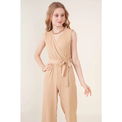 Bigdart 7021 Knitted Overalls - Biscuit