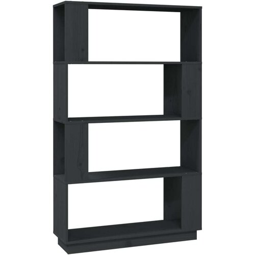  Knjižna omara/pregrada siva 80x25x132 cm trdna borovina, (20705650) Slike