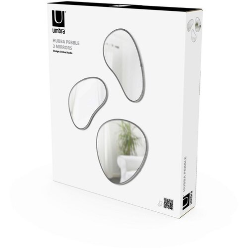 Umbra SET OGLEDAL, 31.3/26.2/1.9 cm umetna masa, steklo, leseni material Slike