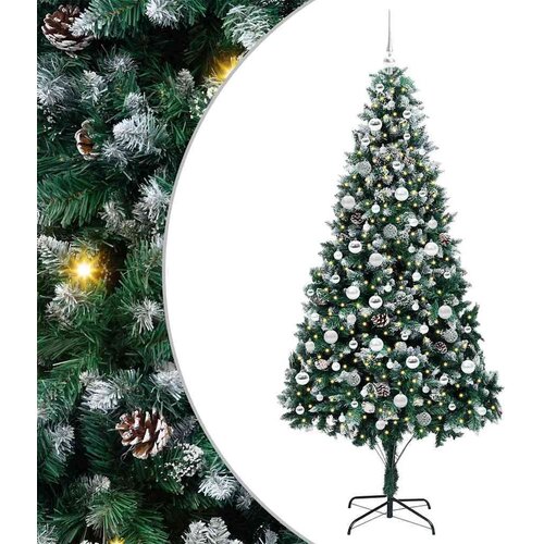 VidaXL Umjetno božićno drvce Zelena 210 cm PVC i Čelik i Plastika Slike