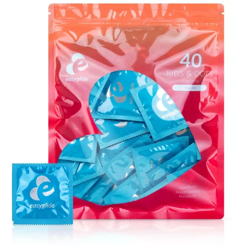 EasyGlide Kondomi Ribs and Dots, 40 kos, (21133665)