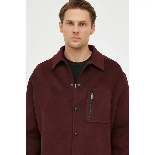 The Kooples Košulja-jakna boja: bordo, za prijelazno razdoblje