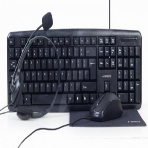 Gembird UO4 01 4 in1 office set, tastatura, slušalice, miš i podloga Slike