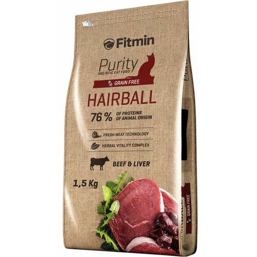 Fitmin Cat Purity Hairball, hrana za mačke 1,5kg Slike