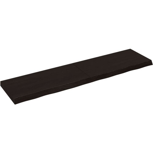 Maison Chic Stenska polica - Viseča Polica temno rjava 160x40x(2-6) cm trdna hrastovina, (21784772) Slike