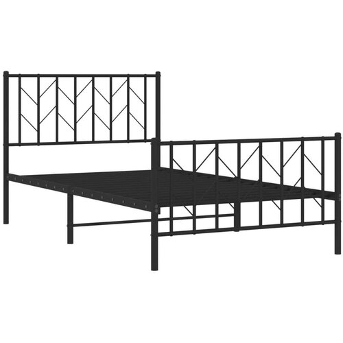  okvir kreveta uzglavlje i podnožje crni 100x190 cm Slike