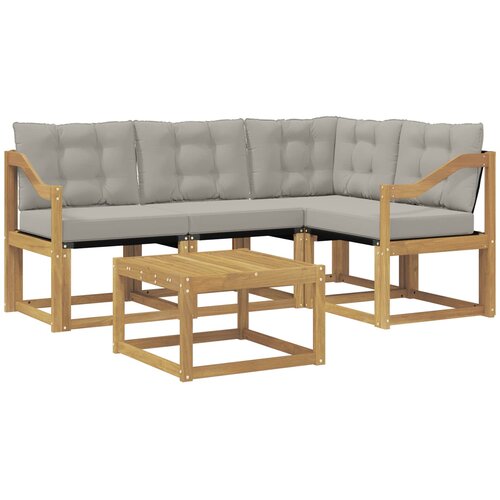 vidaXL Zunanja garnitura za sedenje 5 pcs Bela in svetlo siva, (5000279555) Cene