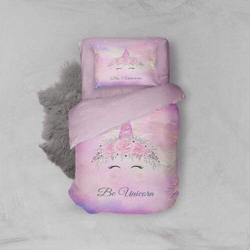 MEY HOME posteljina be unicorn 3D 160x220cm roze Cene