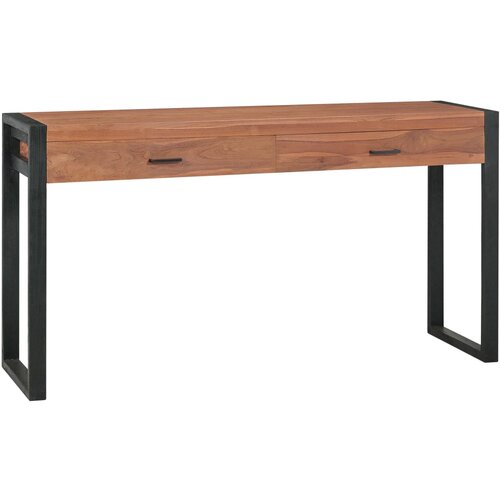  Pisalna miza z 2 predaloma 140x40x75 cm predelana tikovina Slike