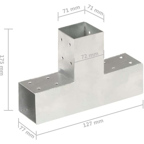 VidaXL spojnici za stupove u t-obliku 4 kom pocinčani metal 71 x 71 mm Slike