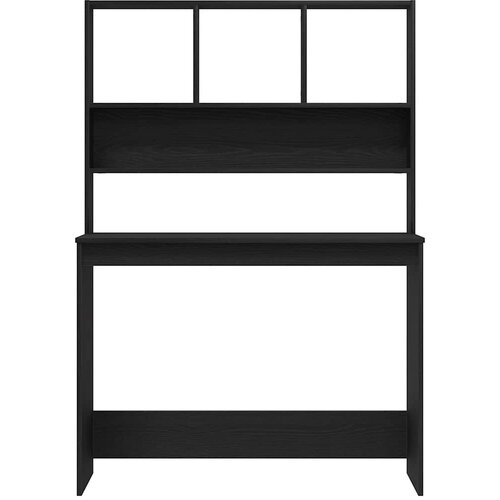  Radni stol s policama Crni hrast 102x45x148 cm Konstruirano drvo Slike