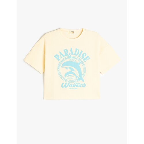  T-Shirt Dolphin Print Short Sleeve Crew Neck Cotton Cene