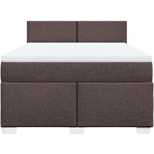 VidaXL Krevet s oprugama i madracem tamnosmeđi 160x200 cm tkanina Slike