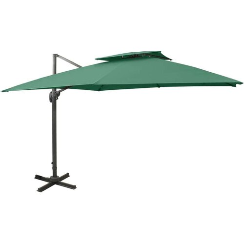  Konzolni suncobran s dvostrukim vrhom 300 x 300 cm zeleni Slike