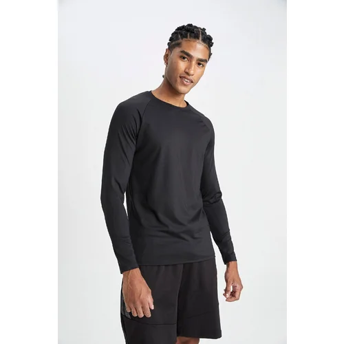 Defacto Fit Slim Fit Crew Neck Printed Sportsman Long Sleeve T-Shirt