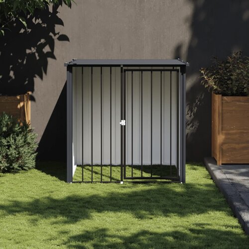 vidaXL Pasja uta s streho črna 110x103x109 cm pocinkano jeklo Cene