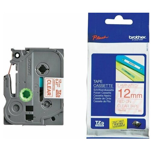 Brother trak za tiskalnik nalepk P-TOUCH TZE132 prozoren/rdeč 12 mm Cene