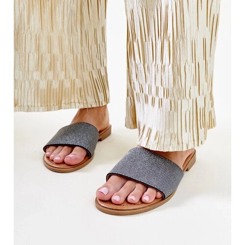 D/CEO Black slippers with fur insulated Valle Cene