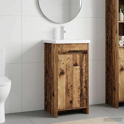  Kupaonski umivaonik s sudoperom Staro drvo 42 x 40 x 84,5 cm Cijene