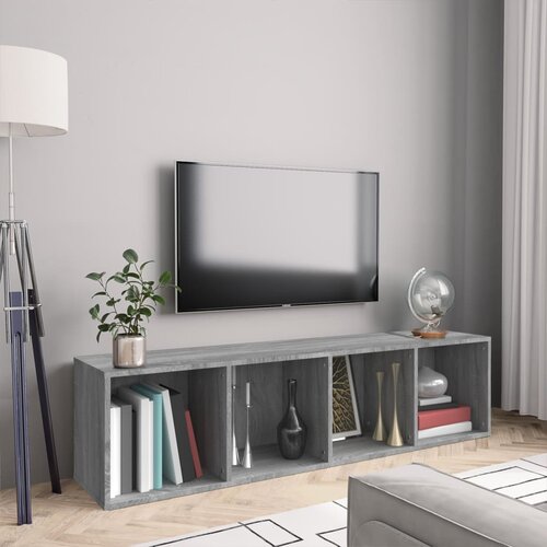 Furnova Knjižna/TV omara siva sonoma 143x30x36 cm konstruiran les, (21922655) Cene