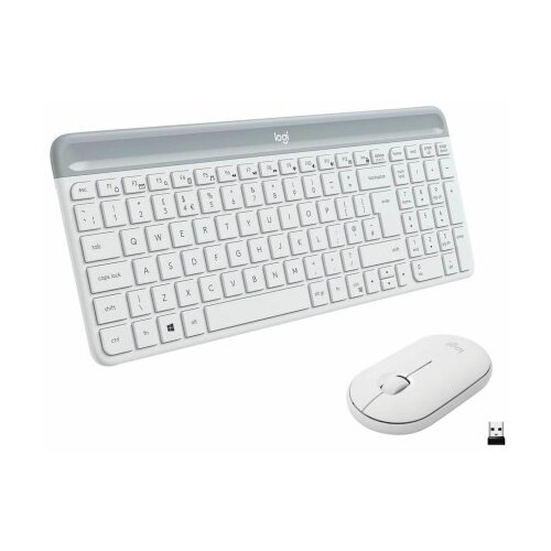 Logitech tipkovnica & mi&scaron;ka MK470 SLO slim brezžična bela 920-009205 Cene